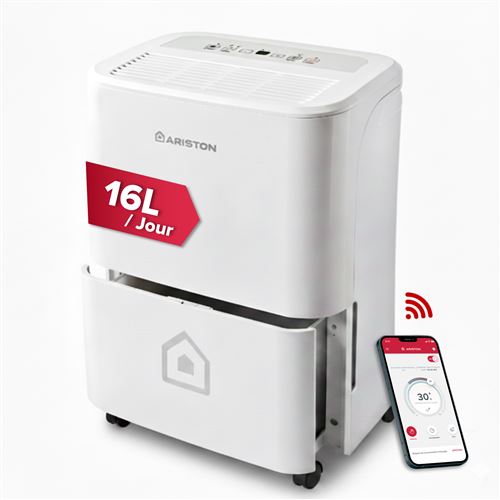 Ariston Déshumidificateur Intérieur Connecté 16L - Deos 16S Net Wifi - Intelligent, Silencieux, Jusqu'à 44M² - Image 3