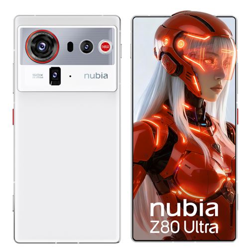 Zte Smartphone Nubia Z80 Ultra 5G 16/512Go Blanc 6.85'' 144Hz 1.5K Udc Display，Snapdragon® 8 Elite Gen 5，Batterie Super 7200Mah 80W Chargement Rapide Caméra 35 Mm Et 18 Mm