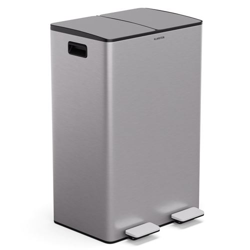 Klarstein Ecovista - Cestino Dei Rifiuti Con Contenitore Per Compost, Cestino Della Spazzatura Da 60 Litri + Contenitore Per Compost Da 3 L, Soft-close