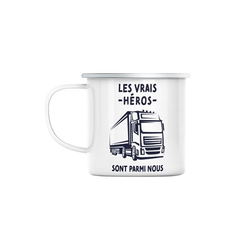 Mug en métal émaillé Les vrais héros - camionneur