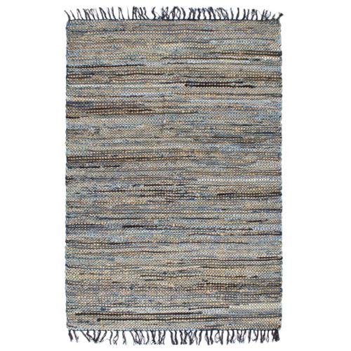vidaXL Tapis Chindi tissé à la main Denim Jute 120x170 cm Multicolore