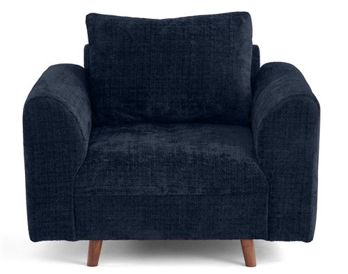 Non Communiqué Rune - Fauteuil En Velours Texturé - Bleu