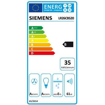 siemens - hotte de plafond 120cm 61db 434m3/h blanc - lr26cbs20