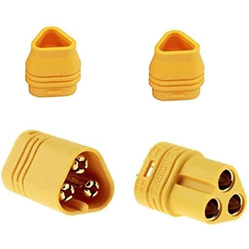Connecteurs MT30 Mâle-Femelle 5 Paires Haute Qualité pour Modélisme RC Lipo Adaptateur pour Câblage, Connexion Autoradio, Jaune, Plastique