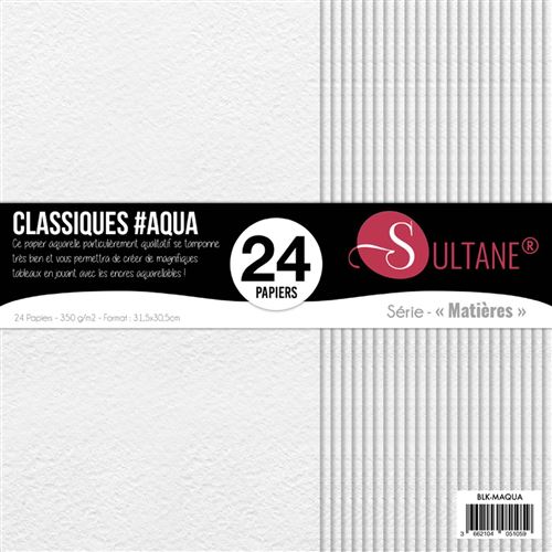 24 Papiers Aquarelle Blanc - 350g/m2 - H : 305 cm - Sultane