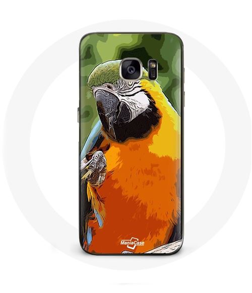 Coque pour samsung galaxy S6 edge Aras Perroquet Orange vert Maniacase