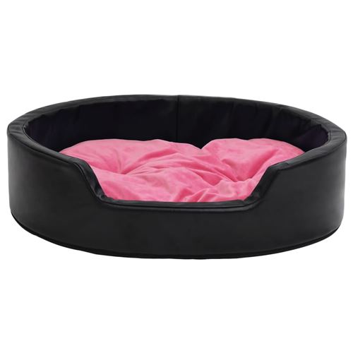 Comparer les prix de vidaXL Lit pour chiens Noir et rose 69x59x19 cm Peluche et similicuir