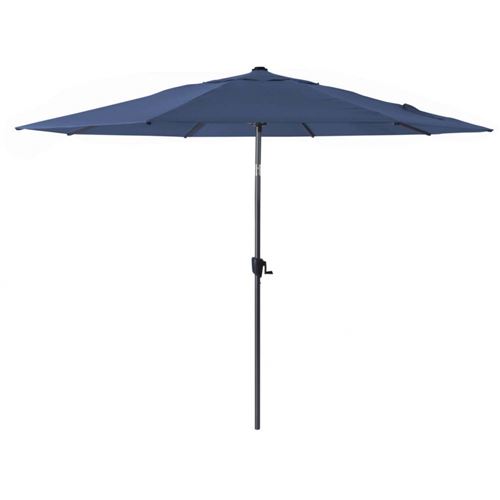 Proloisirs - Grand parasol aluminium 3.5 m Roseau Gris et bleu