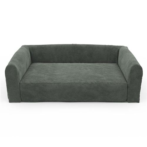 Comparer les prix de Panier pour chien LEONARD en tissu velours côtelé vert taille L