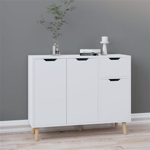 vidaXL Buffet Blanc 90x30x72 cm Aggloméré
