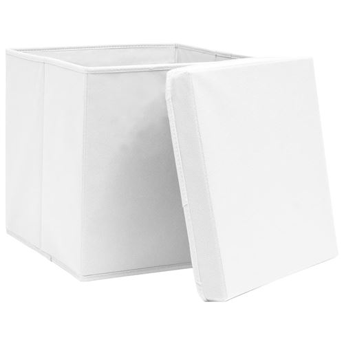 vidaXL Boîtes de rangement avec couvercles 10 pcs 28x28x28 cm
