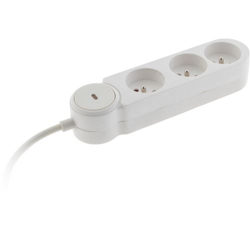 Zenitech - Bloc multiprise Iota - 3 Prises 16A - Avec Interrupteur - Blanc - Image 2