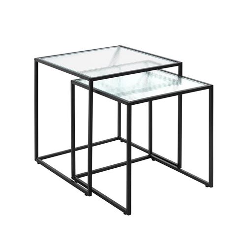 GENERIQUE - Table Gigogne - Modèle Park - Ensemble de 2 - Noir - 49cm - Image 3