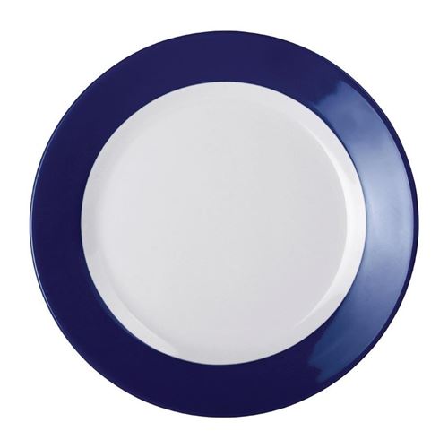 Assiette Plate de 195 à 260 mm Kristallon - Aile bleue - x 6 - Mélamine230 (Ø) x 25 (H) mm x20mm