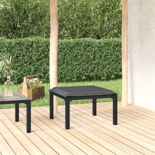 VIDAXL - Repose-pied de jardin - Résine tressée - Noir/Gris - Image 2