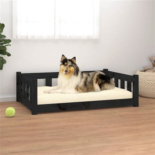 Meilleurs prix pour vidaXL Lit pour chien noir 95,5x65,5x28 cm bois de pin solide