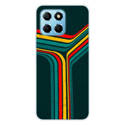 Coque en silicone imprimée compatible Huawei Honor X8 5G Retro lines