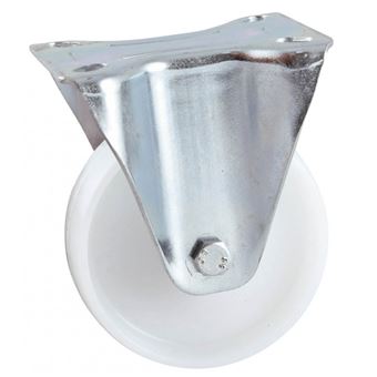 Roulette à Platine Inox Fixe - Bandage Santoprène Gris AVL