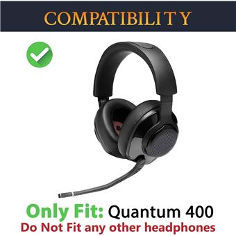 Coussinets De Remplacement Pour Casque JBL Quantum 400 – Mousse Mémoire & Cuir Protéiné – Noir – Confort Et Son Améliorés