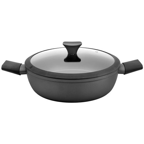 Casserole Basse 3 L, Induction, 26 cmAluminium, Anti-Adhésif sans PFOA, Florina, Heston, , Noir