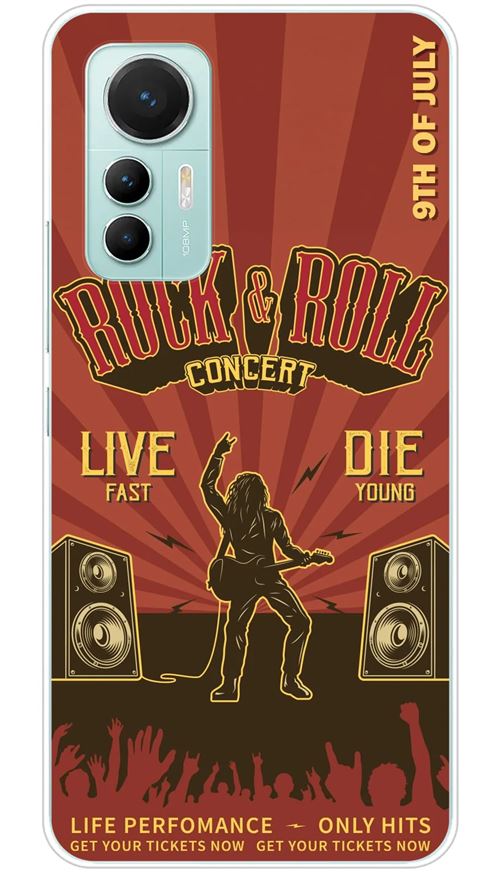 Coque en silicone imprimée compatible Xiaomi Mi 12 Lite Rock and roll