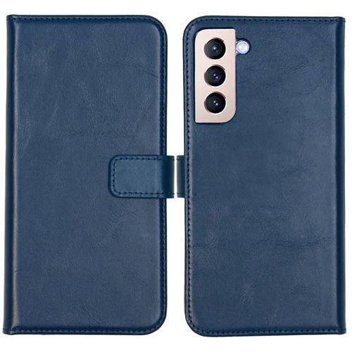 Étui de téléphone portefeuilen cuir véritabSamsung Galaxy S22 Plus - Bleu Selencia
