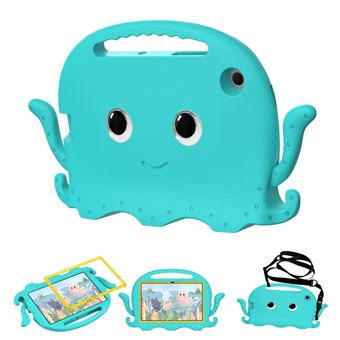 Coque en TPU dessin animé pieuvre eva, antichoc avec bandoulière et fente pour stylo bleu clair pour votre Samsung Galaxy Tab A7 10.4 (2020) - 1