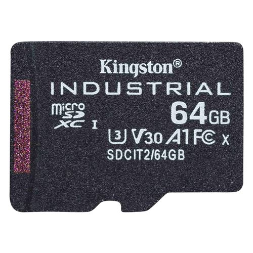 Kingston Industrial - Carte mémoire flash - 64 Go - A1 / Video Class V30 / UHS-I U3 / Class10 - microSDXC UHS-I