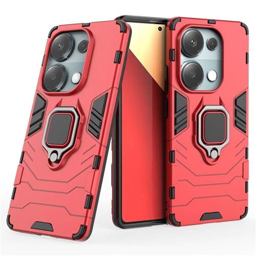 Coque pour Xiaomi Redmi Note 13 Pro 4G / Poco M6 Pro 4G - housse etui rigide anti choc + verre trempe - ROUGE - htdmobiles