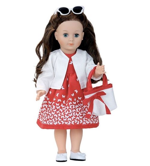 Poupee marie-francoise madone robe rouge 40 cm - edition limitee numerotee - petitcollin - fabrication francaise