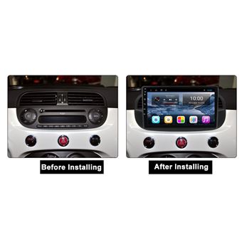 Autoradio GPS RoverOne CarPlay Android Auto pour Fiat 500 2007 - 2015 /  Noir - Autoradio - Achat & prix