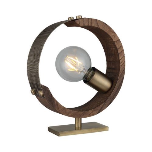 HOMEMANIA Lampe de Bureau Manya - Étage - Salon, Salle de séjour, Étage - Or, bois en Métal, Bois, 6 x 22 x 25 cm, 1 x E27, 40W