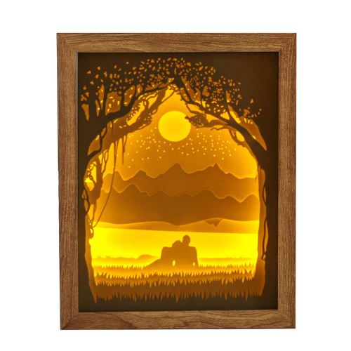 Couple Lumière Ombre Papier Lumières Sculpté Creative Télécommande Diy Petite Nuit JJZM677