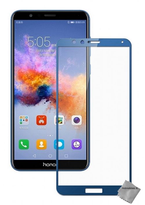 Film de protection verre trempe incurve integral pour Huawei Honor 7X - BLEU