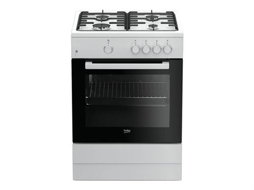 Beko FSG62000DWL - Cuisinière - pose libre - largeur : 60 cm - profondeur : 60 cm - hauteur : 85 cm - classe A - blanc