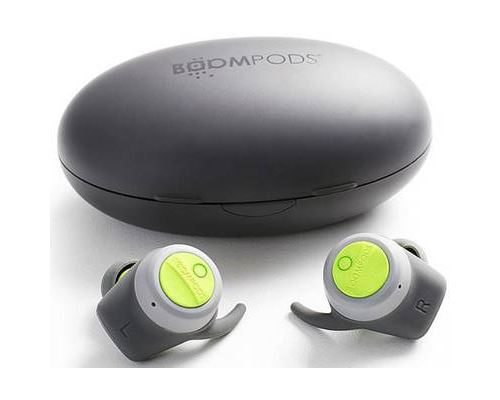 Boompods Boombuds - Véritables écouteurs sans fil avec micro - intra-auriculaire - Bluetooth - vert, gris noir