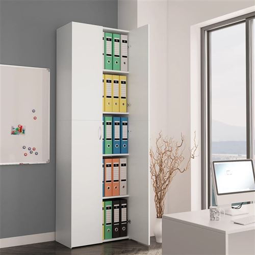 vidaXL Armoire de bureau Blanc 60 x 32 x 190 cm Aggloméré