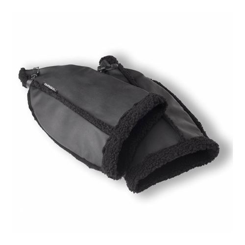 Protege main-manchon velo basil warmers imitation cuir noir (contre le froid et l'humidite)