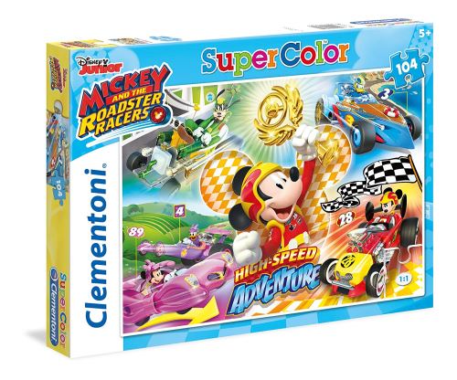 Clementoni - 27085 - Supercolor Puzzle - Mickey and the Roadster Racers - 104 Pièces - Disney