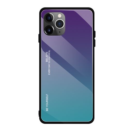 Coque en verre trempé dégradé de couleur pour Apple iPhone 11 Pro Max 6.5 - Bleu
