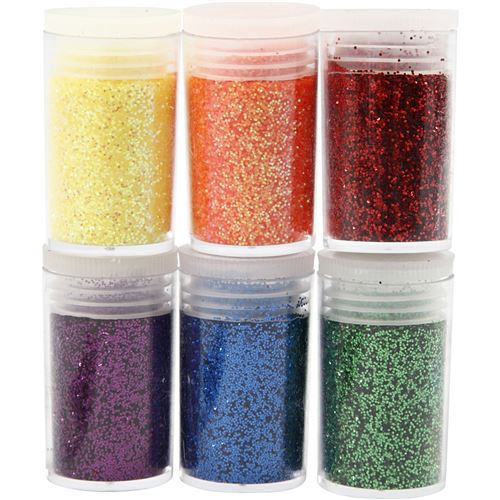 Creotime couleurs arc-en-ciel à paillettes métalliques 6 x 5 grammes