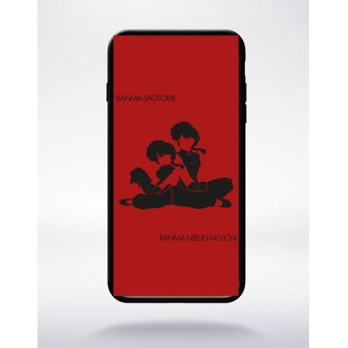 Coque ranma compatible apple iphone 7 plus bord noir silicone