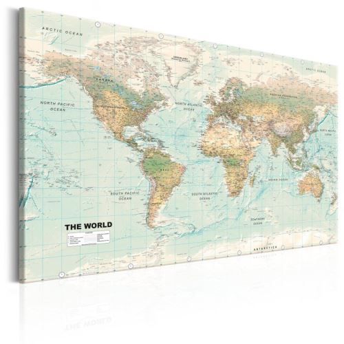 Tableau - World Map: Beautiful World .Taille : 90x60