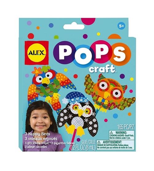 Kit creatif 3 oiseaux rigolos a fabriquer et a decorer - activite manuelle - des 5 ans