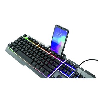 Clavier de jeu Trust Esca Metal Rainbow LED Noir