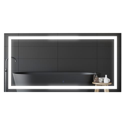 Miroir lumineux LED salle de bain miroir rectangulaire 53 W fonction antibuée interrupteur tactile 120L x 60l cm