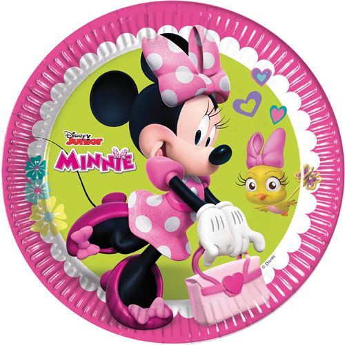 8 assiettes 23 cm minnie bow