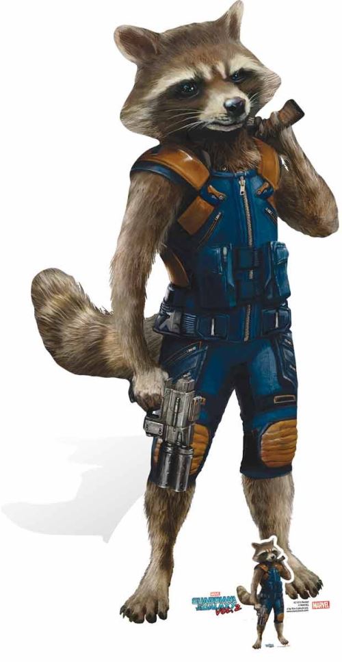 Marvel Rocket Raccoon Top Tier Marksman GOTG 5,1 cm Carton de la découpe, Multicolore