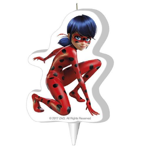 bougie 2d ladybug  7,5 cm