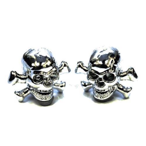 ETC Skulls Valve Caps Schrader Paire Schrader Argent